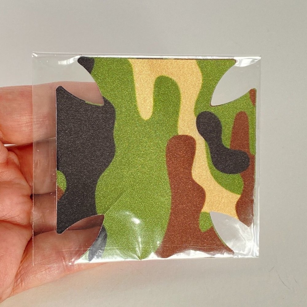 Camo Camouflage Breast Nipple Petal Pasties Cover Self Adhesive Sticker One Pair